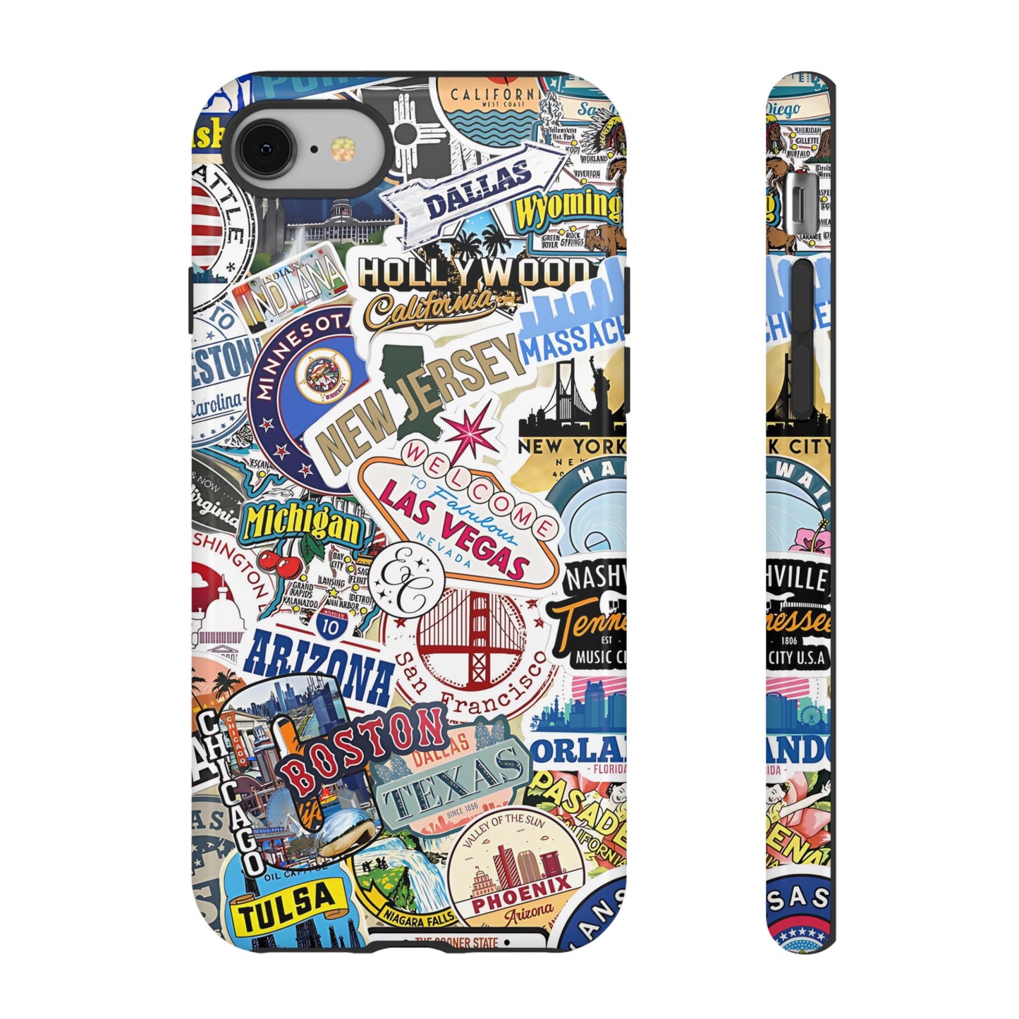 USA Travel Stickers Tough Phone Case