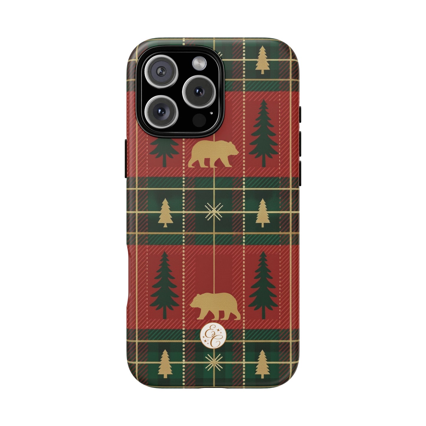 Christmas Bear Plaid Tough Phone Case