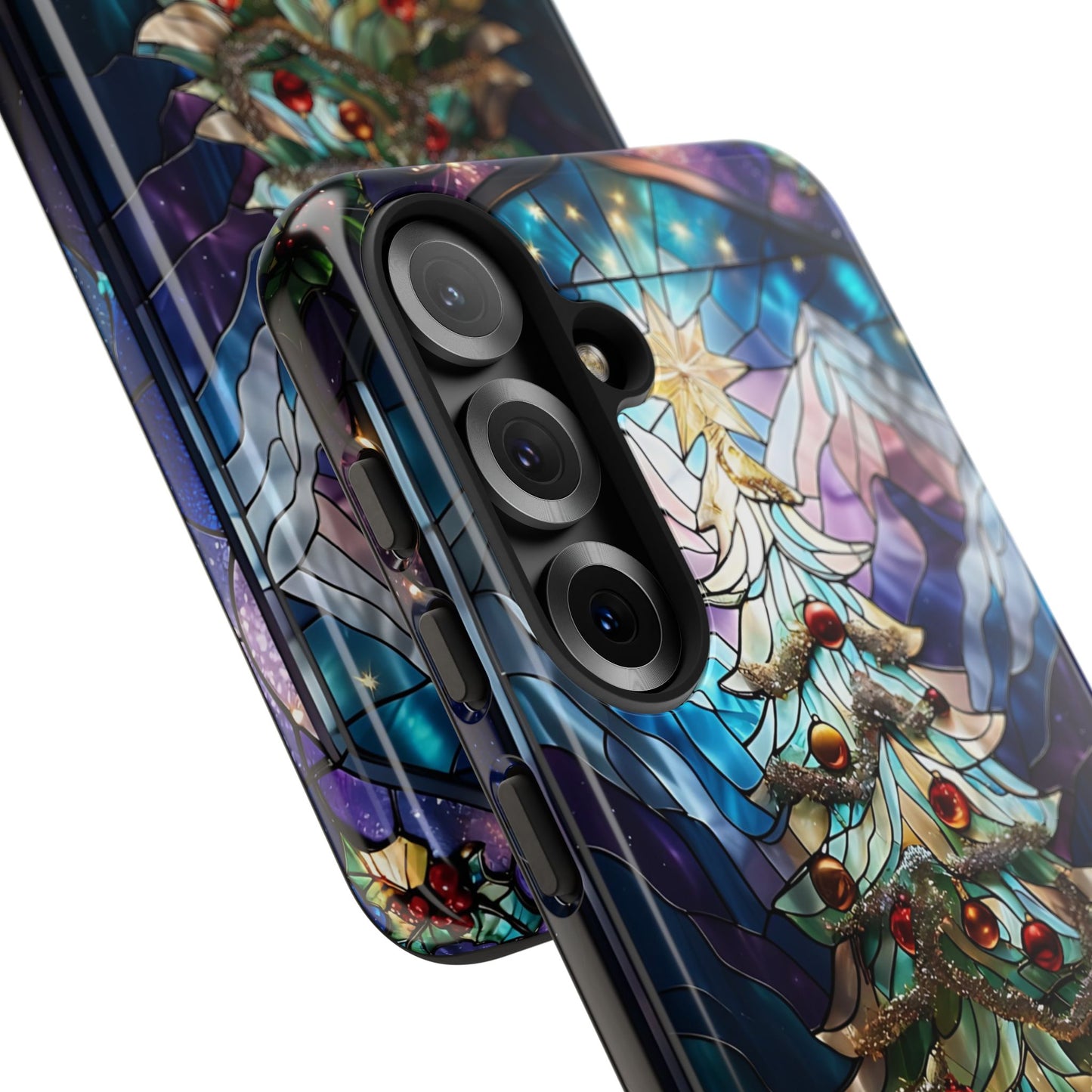 Christmas Tree Stained Glass Tough Phone Case