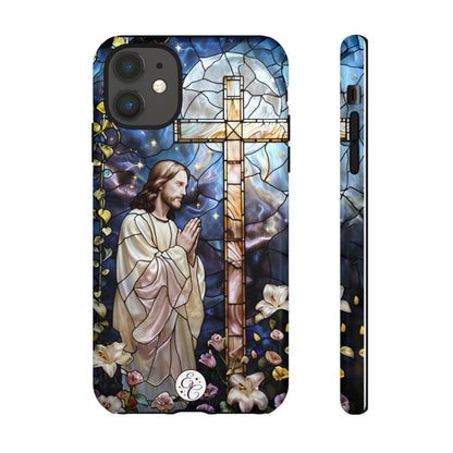 Jesus Praying Stained Glass Tough Phone Case
