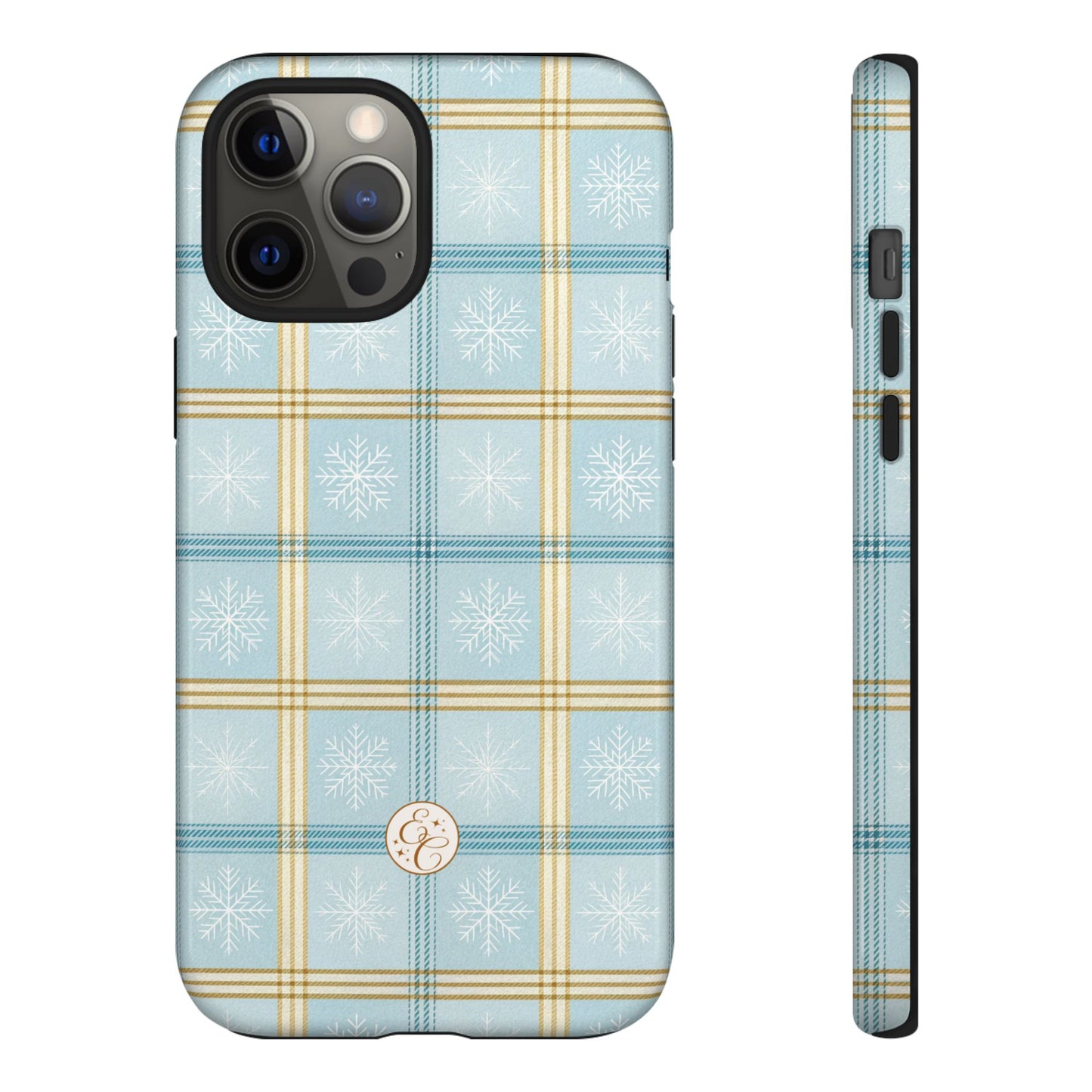 Blue Winter Plaid Tough Phone Case