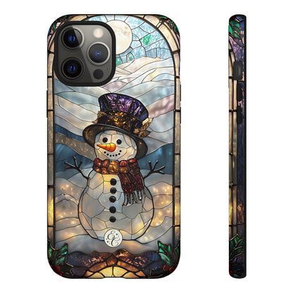 Snowman Stained Glass Tough Phone Case