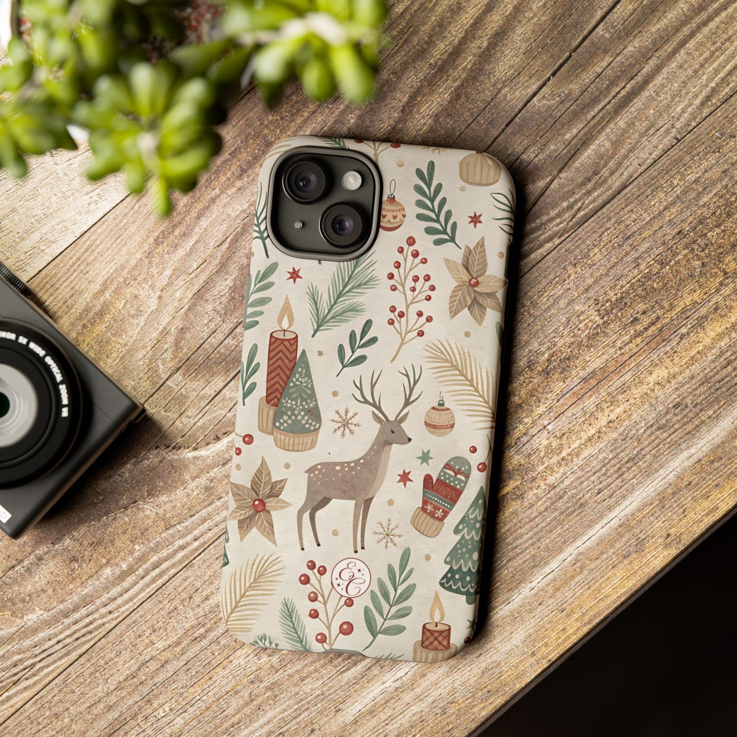Rustic Christmas Reindeer Tough Phone Case