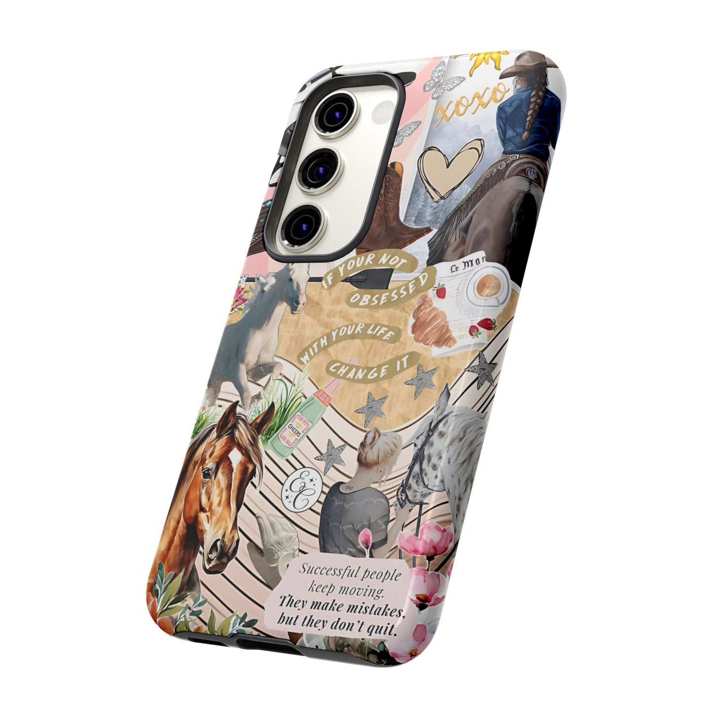 Equestrian Cowgirl Collage Tough Phone Case