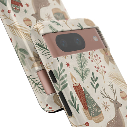 Rustic Christmas Reindeer Tough Phone Case