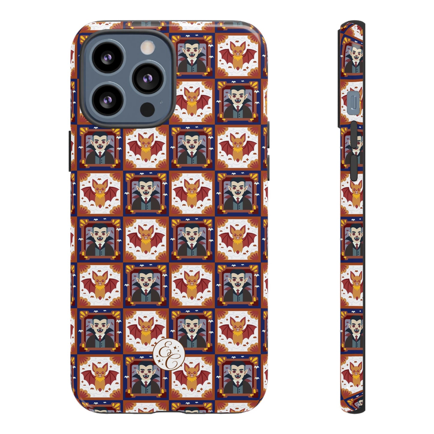 Dracula & Bat Pattern Tough Phone Case