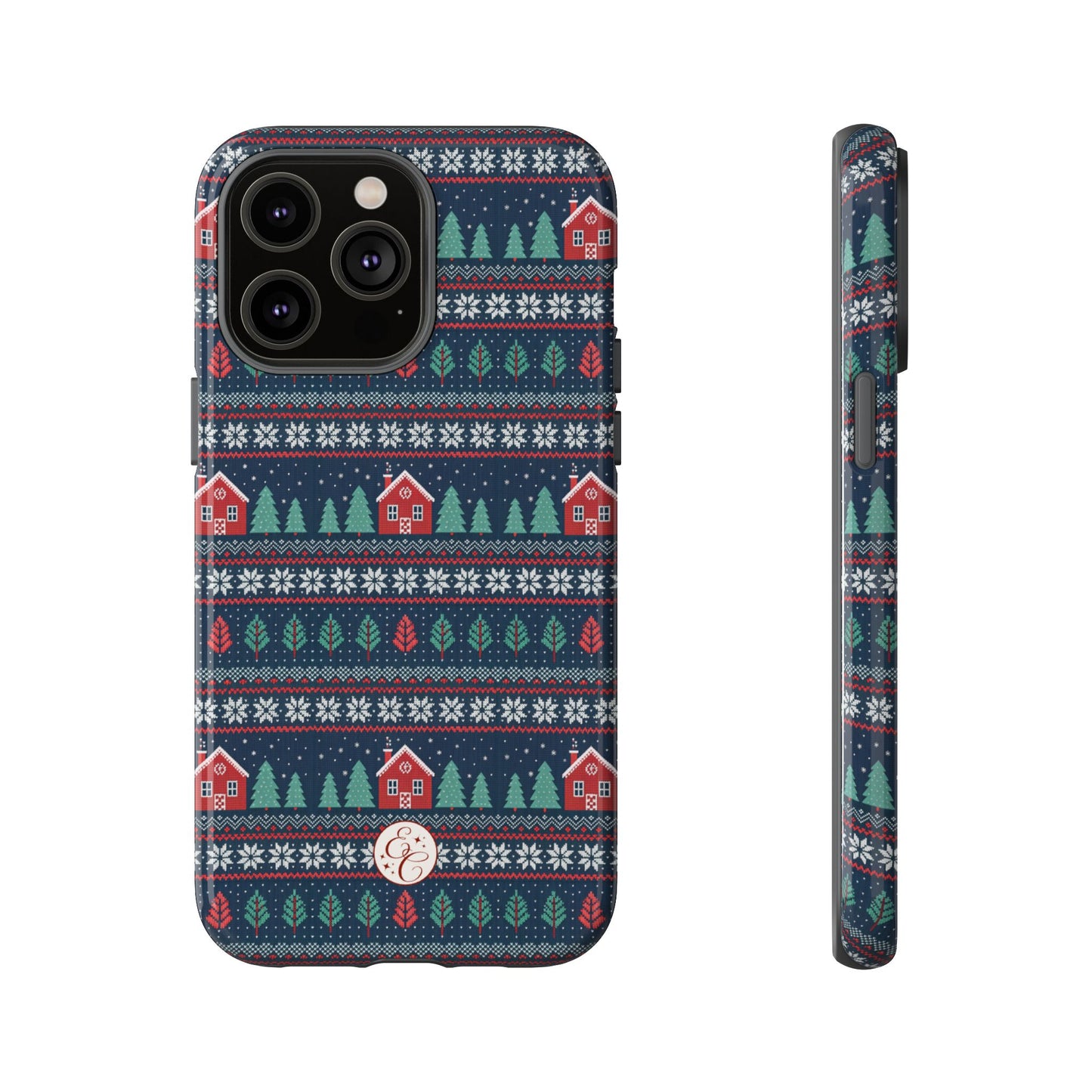 Winter Cottage Pattern Tough Phone Case