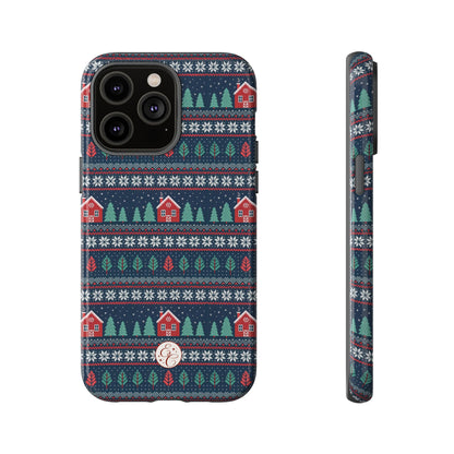 Winter Cottage Pattern Tough Phone Case