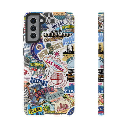 USA Travel Stickers Tough Phone Case