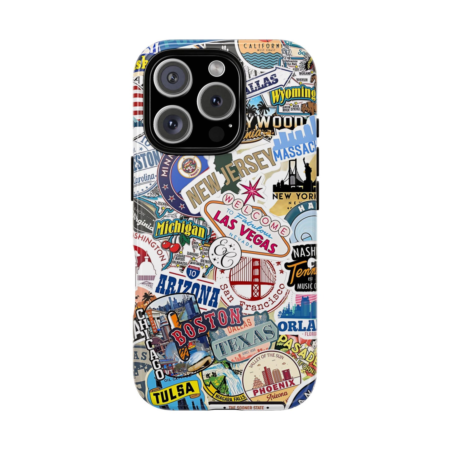 USA Travel Stickers Tough Phone Case