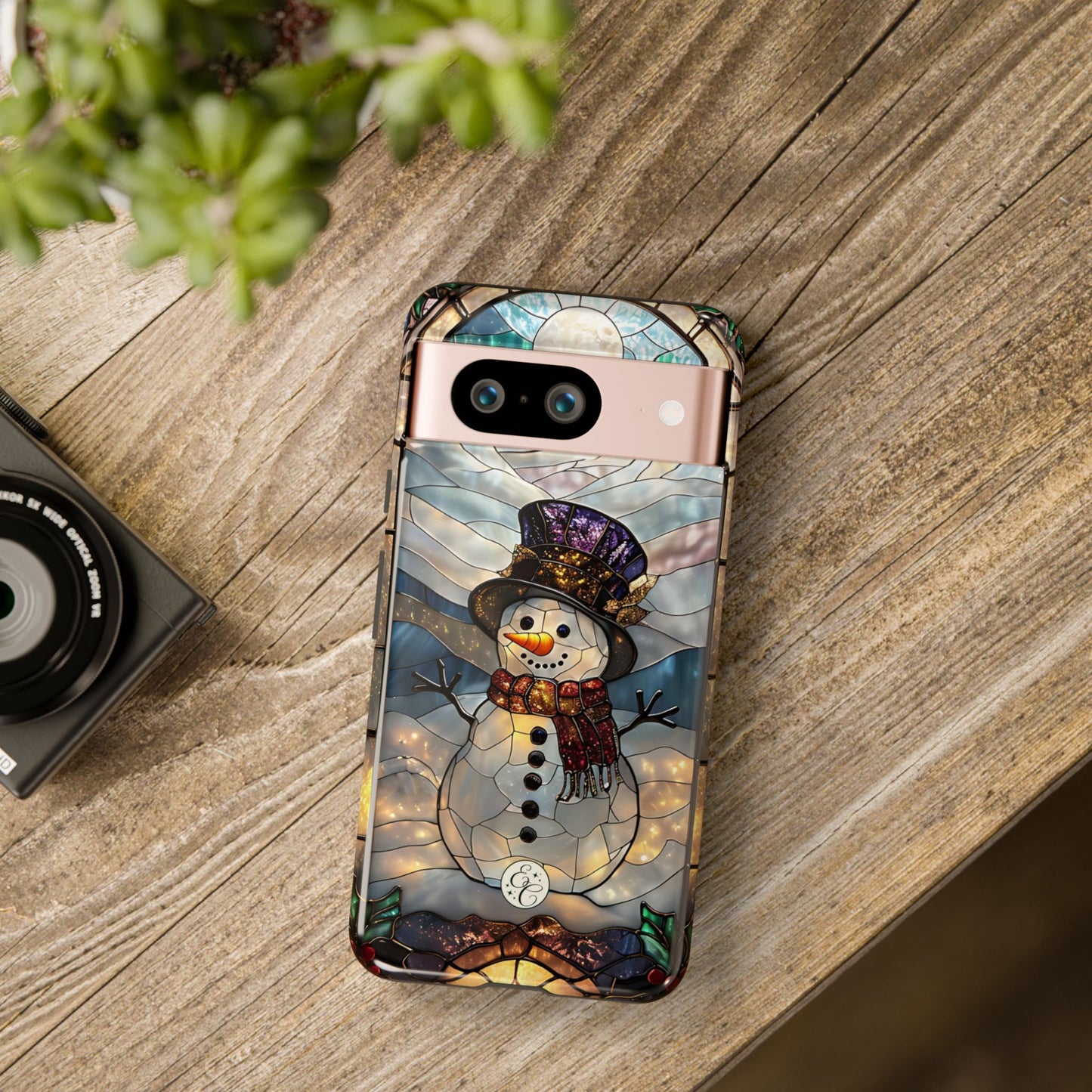 Snowman Stained Glass Tough Phone Case