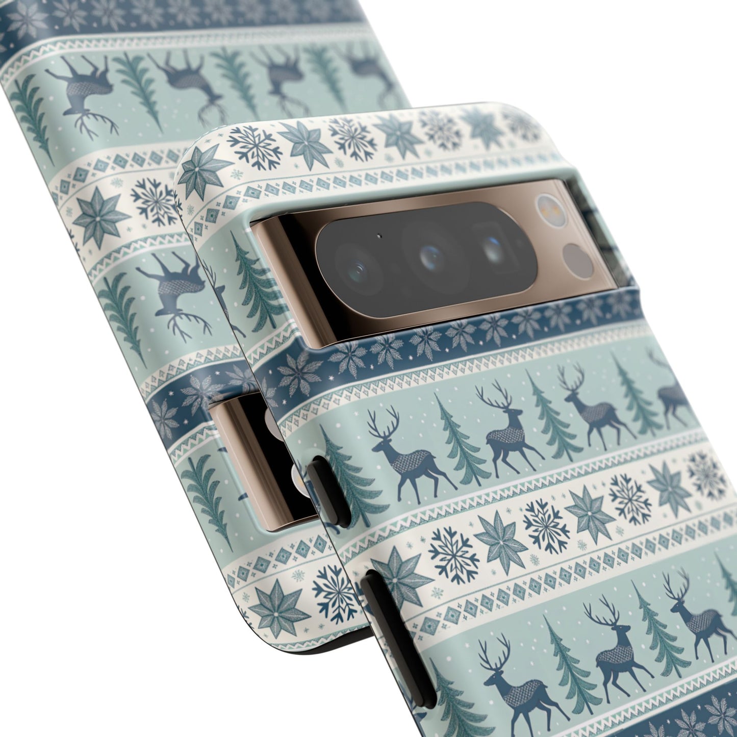 Blue Winter Reindeer Tough Phone Case