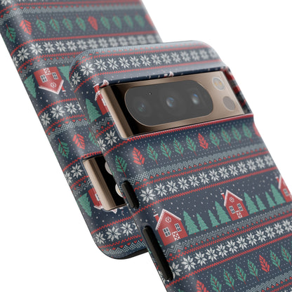 Winter Cottage Pattern Tough Phone Case