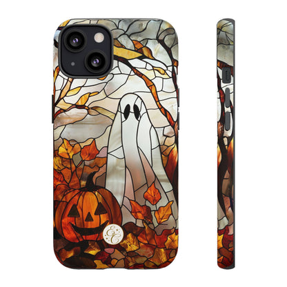 Ghost & Pumpkin Stained Glass Halloween Phone Case