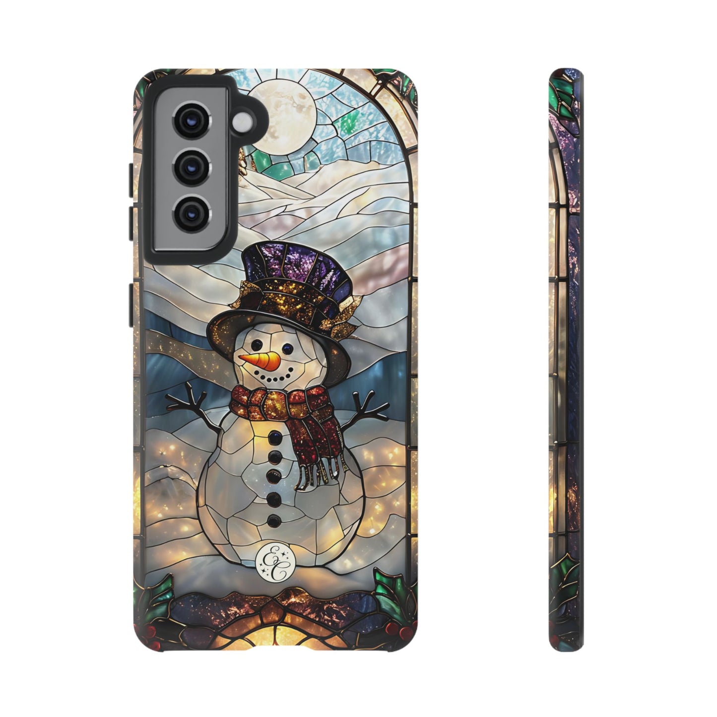 Snowman Stained Glass Tough Phone Case