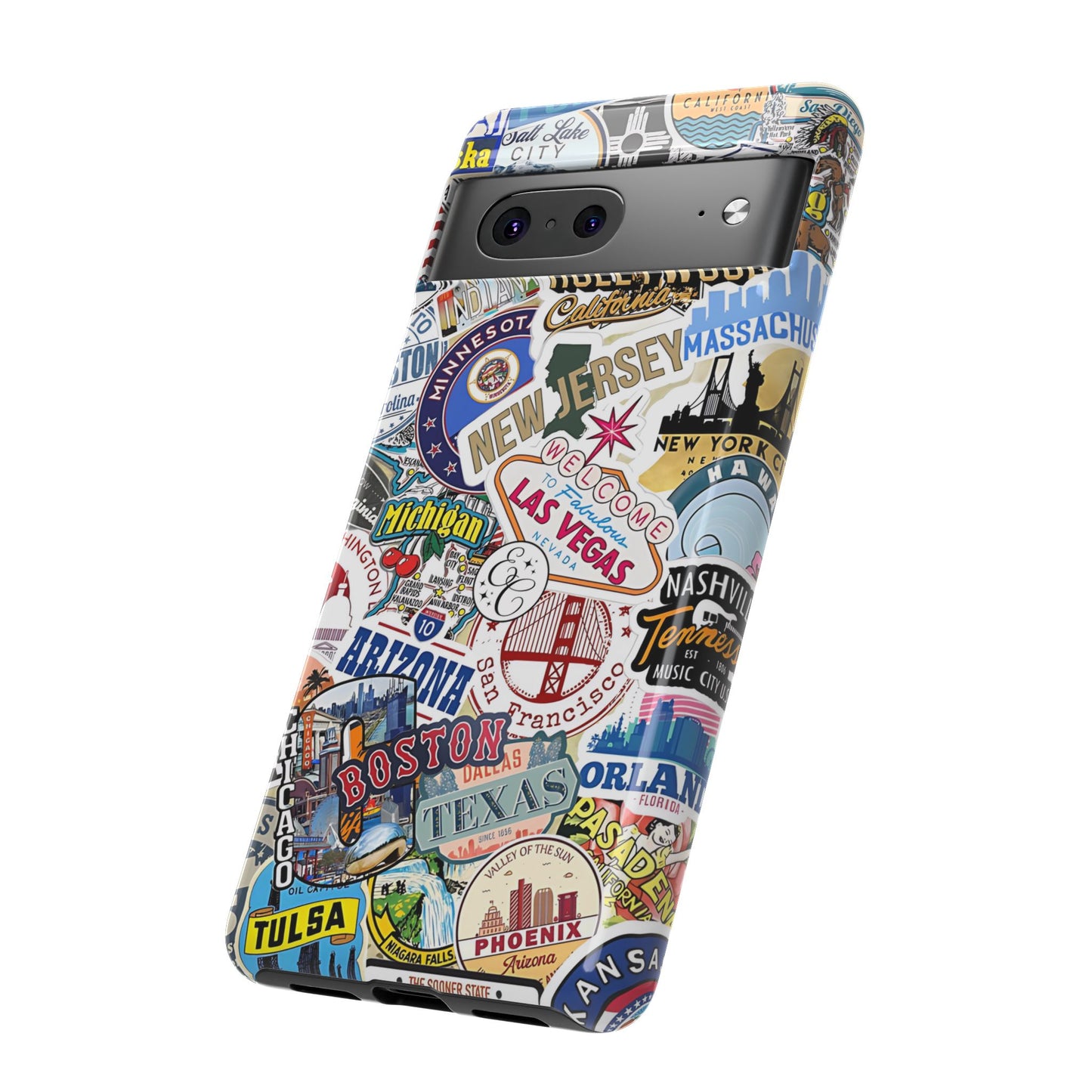 USA Travel Stickers Tough Phone Case