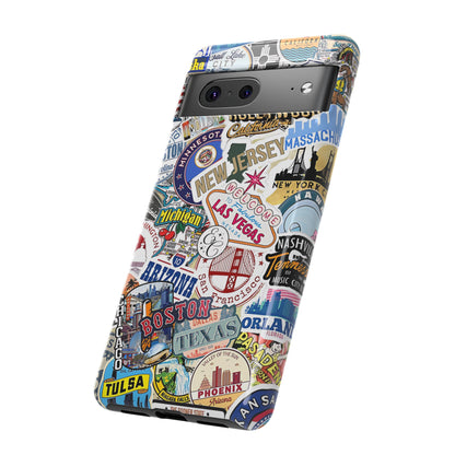USA Travel Stickers Tough Phone Case
