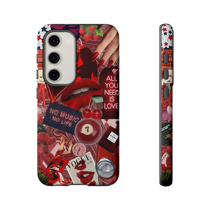 Red Aesthetic Collage Tough Phone Case