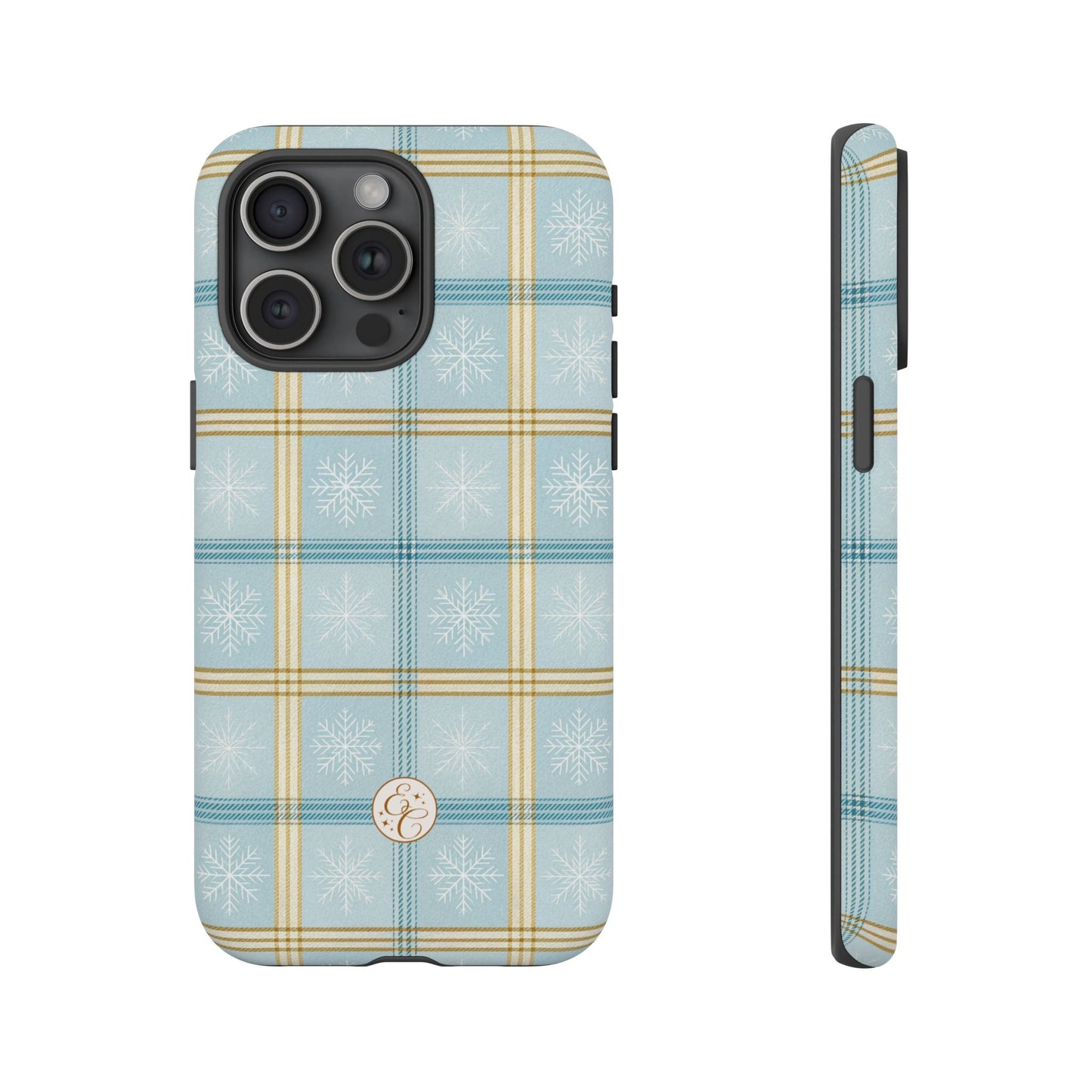 Blue Winter Plaid Tough Phone Case