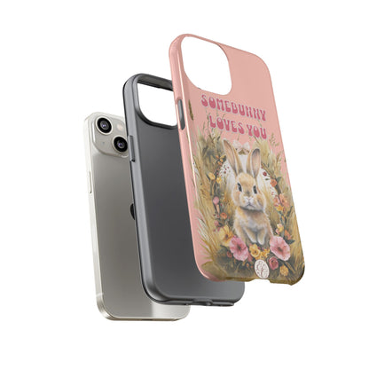 Somebunny Loves You Tough Phone Case - Peach