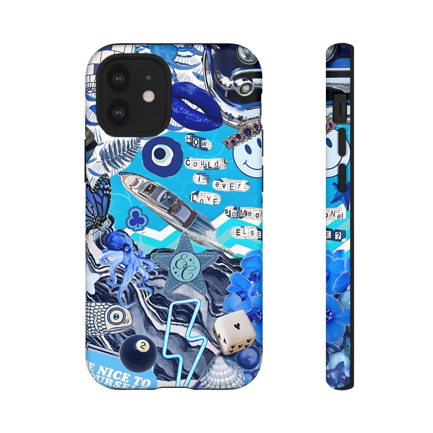 Eclectic Blue Collage Tough Phone Case