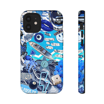 Eclectic Blue Collage Tough Phone Case