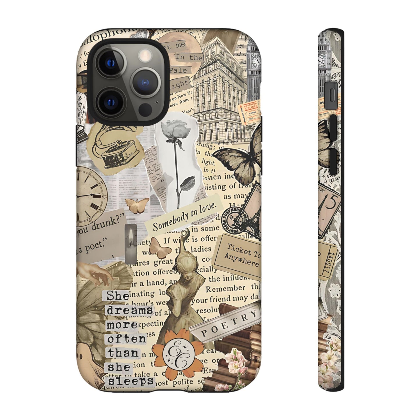 Library Romance Collage Tough Phone Cases