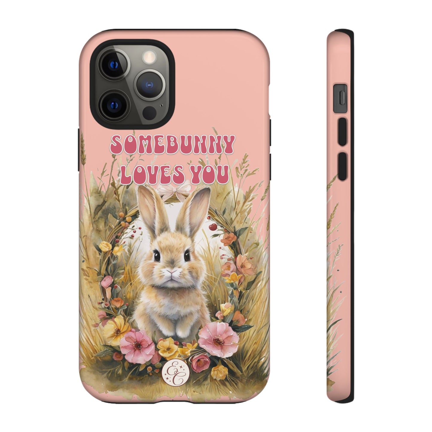 Somebunny Loves You Tough Phone Case - Peach