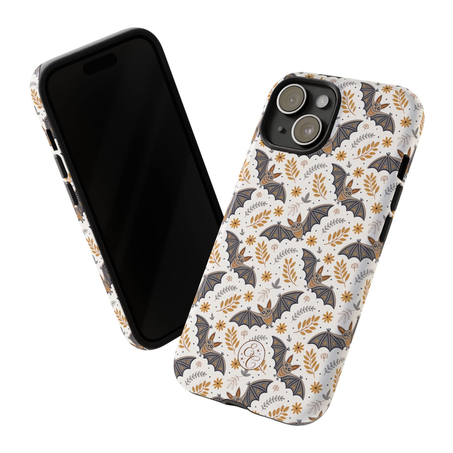 Boho Halloween Bat Pattern Tough Phone Case