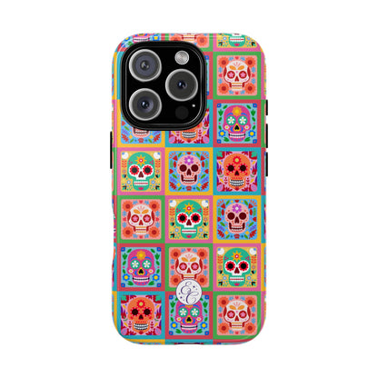 Colorful Sugar Skull Pattern Tough Phone Case