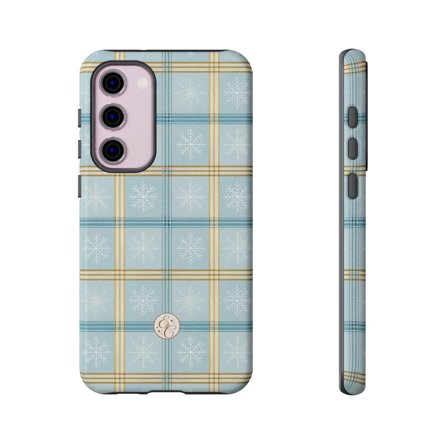 Blue Winter Plaid Tough Phone Case