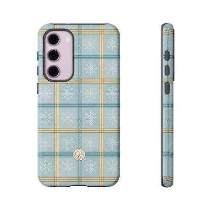 Blue Winter Plaid Tough Phone Case