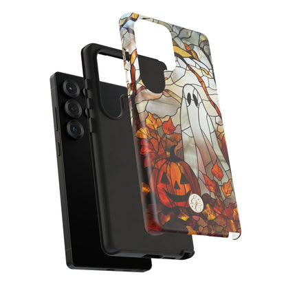 Ghost & Pumpkin Stained Glass Halloween Phone Case