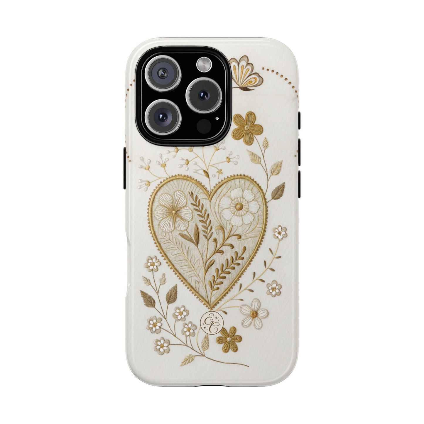 Floral Heart Design Tough Phone Case
