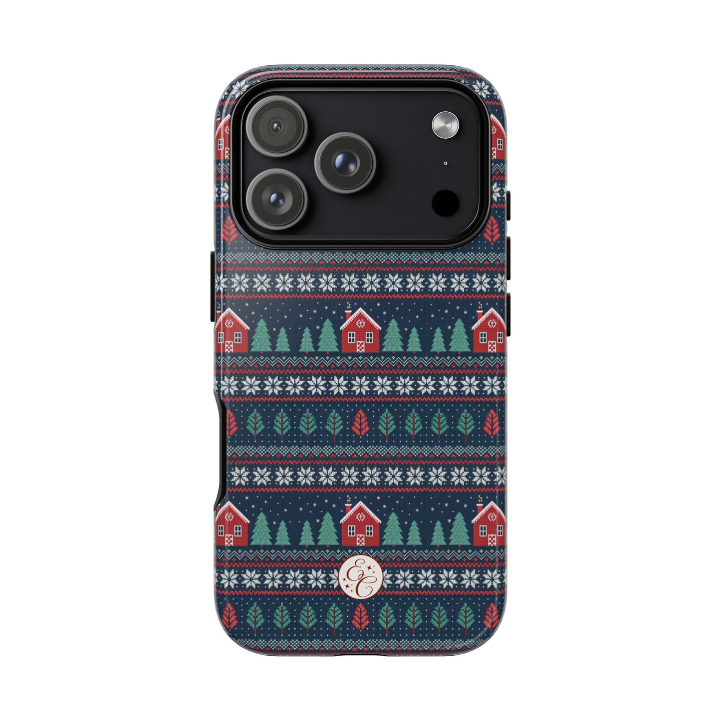 Winter Cottage Pattern Tough Phone Case