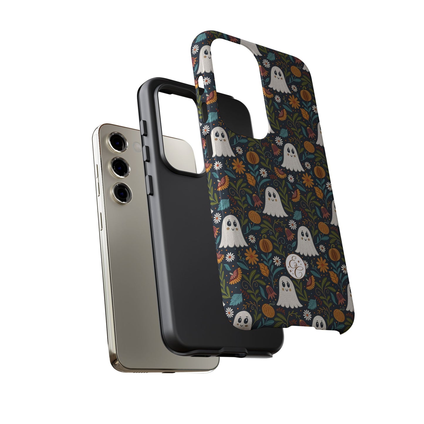 Boho Halloween Ghost Pattern Tough Phone Case