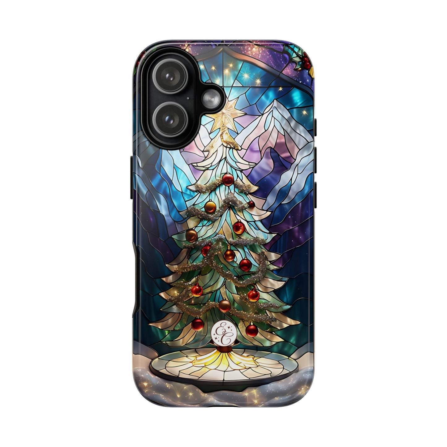 Christmas Tree Stained Glass Tough Phone Case