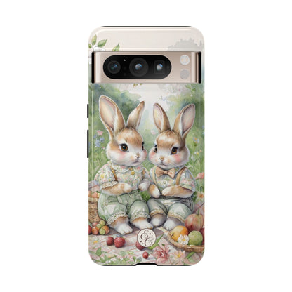 Vintage Bunny Picnic Tough Phone Case