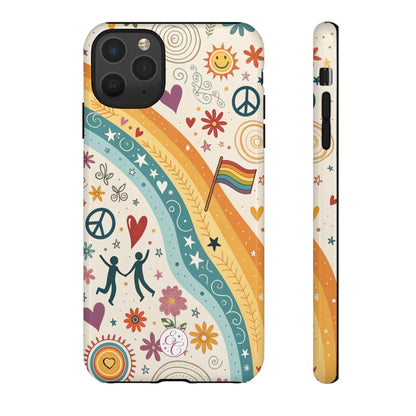 LGTBQ+ Pride Boho Doodle Tough Phone Case