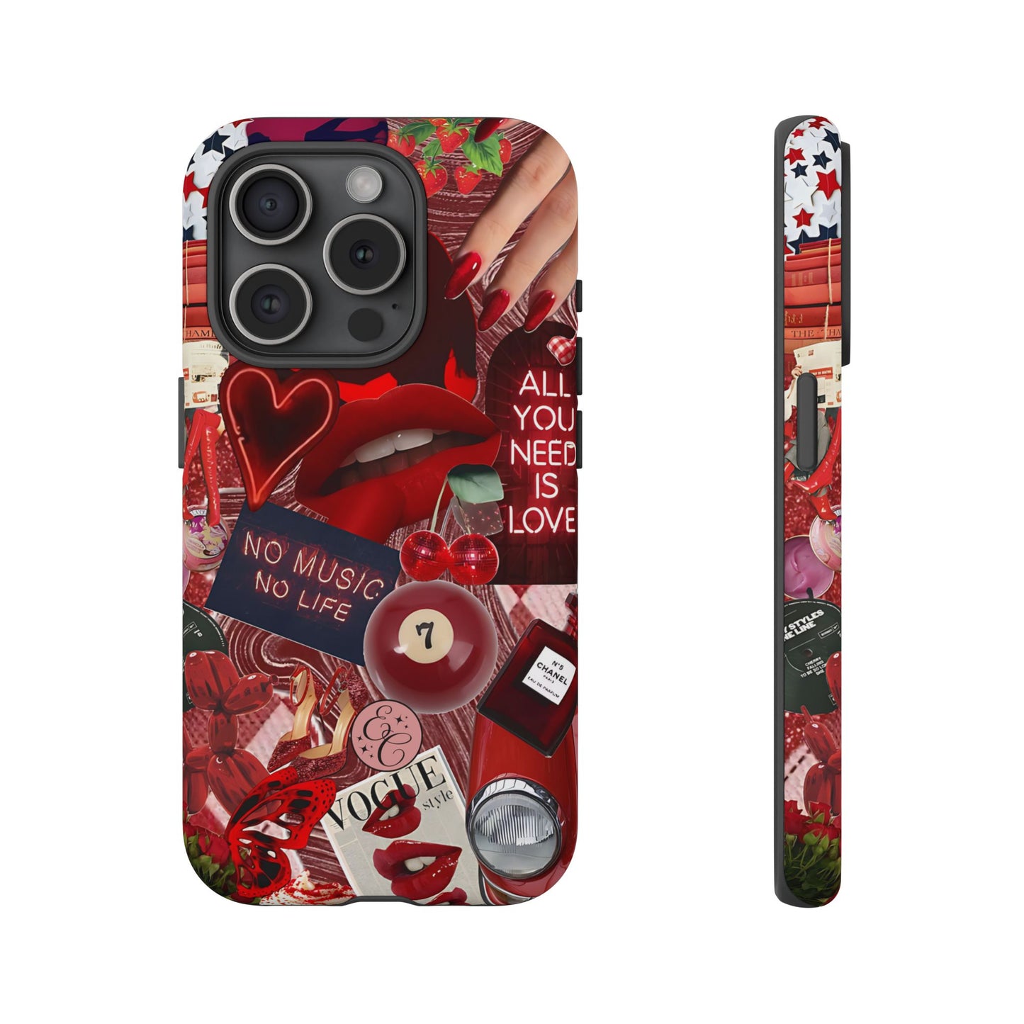 Red Aesthetic Collage Tough Phone Case