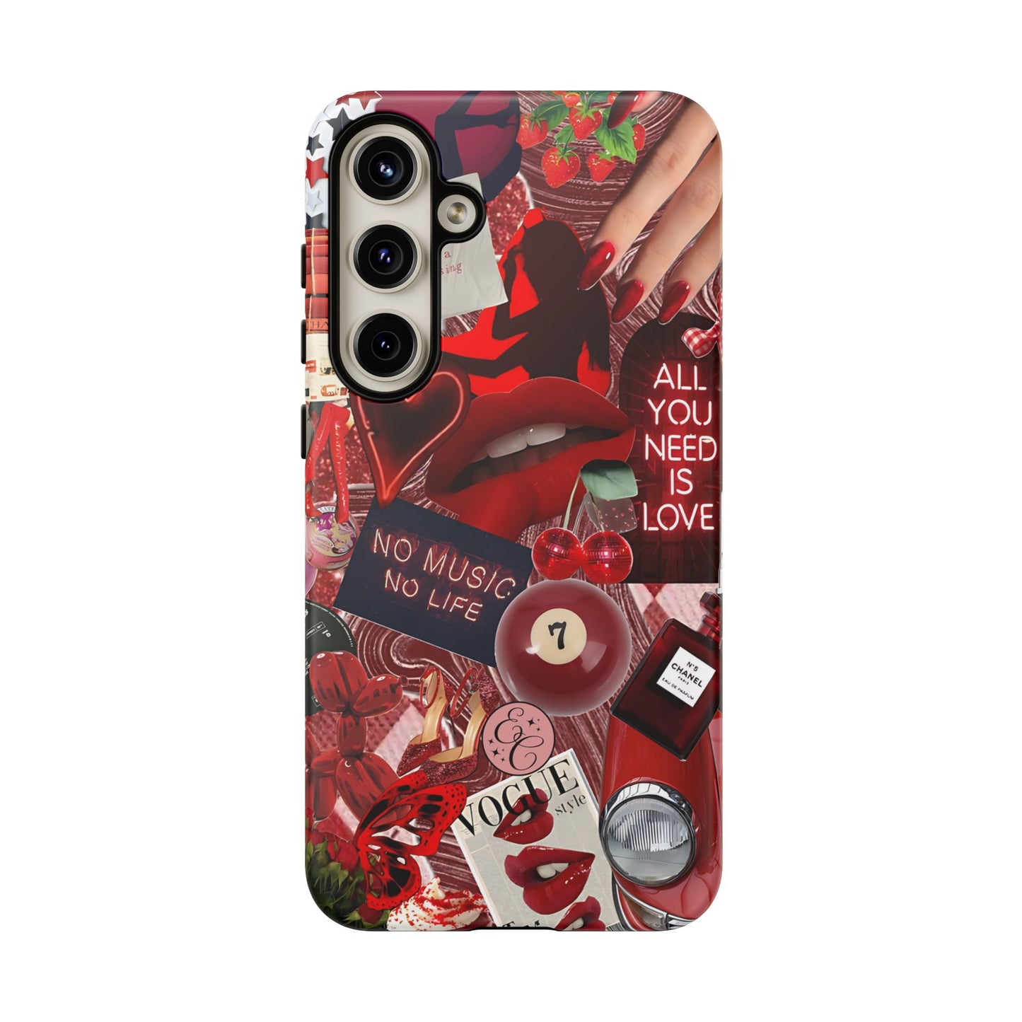 Red Aesthetic Collage Tough Phone Case