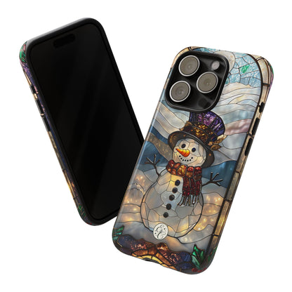 Snowman Stained Glass Tough Phone Case