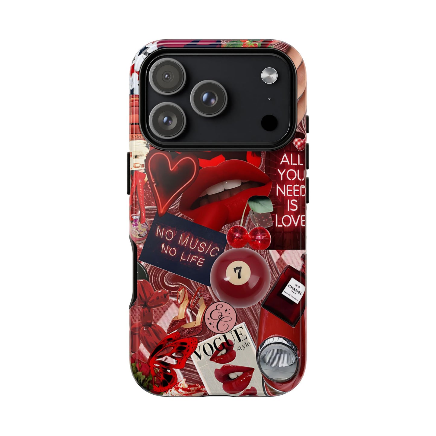 Red Aesthetic Collage Tough Phone Case