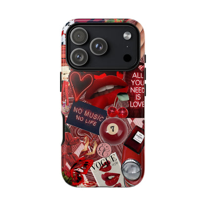 Red Aesthetic Collage Tough Phone Case
