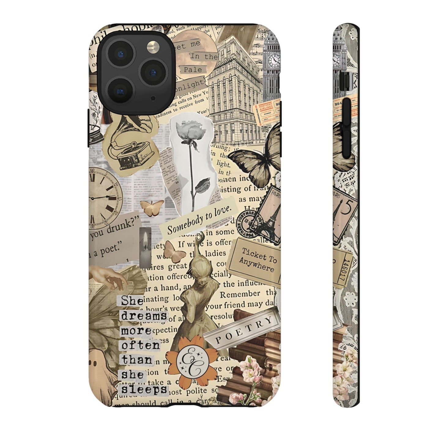 Library Romance Collage Tough Phone Cases