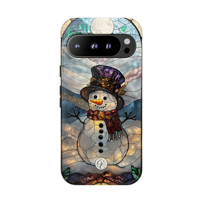 Snowman Stained Glass Tough Phone Case