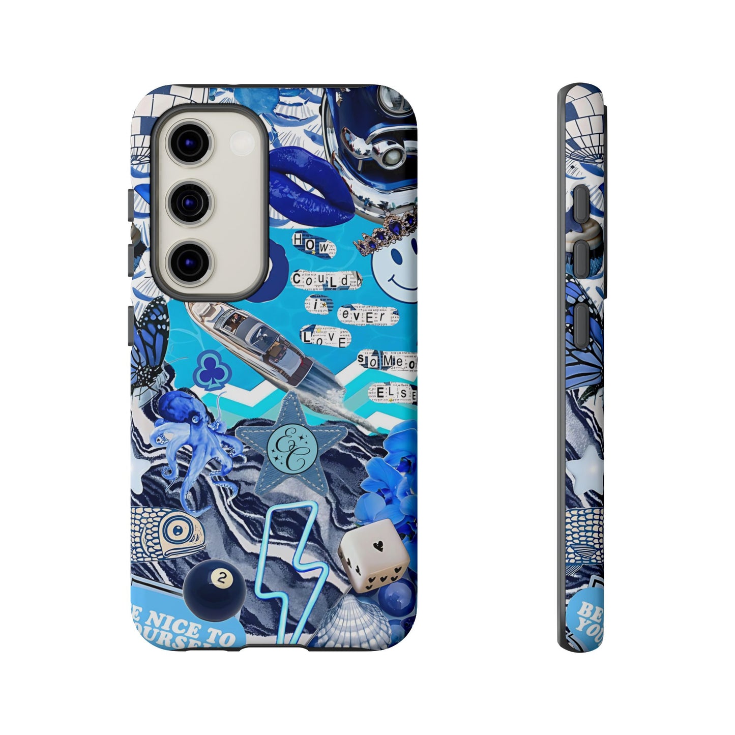 Eclectic Blue Collage Tough Phone Case