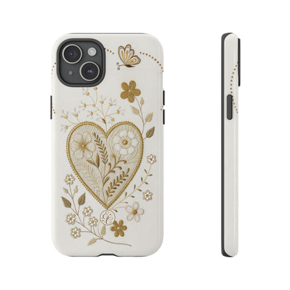 Floral Heart Design Tough Phone Case