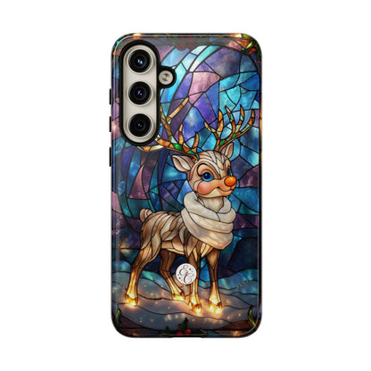 Cute Reindeer Stained Glass Tough Phone Case