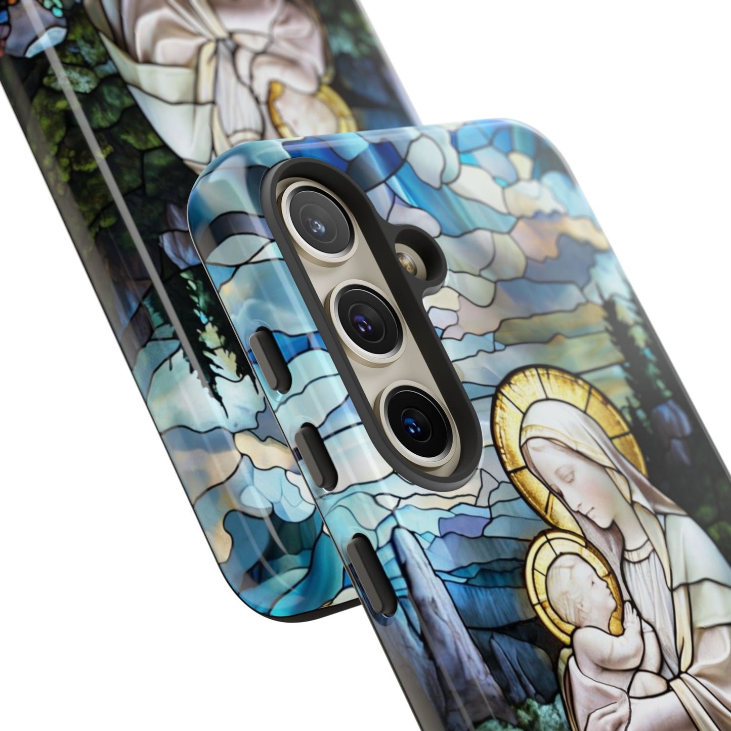 Virgin Mary with Baby Jesus Stained Glass Tough Phone Case